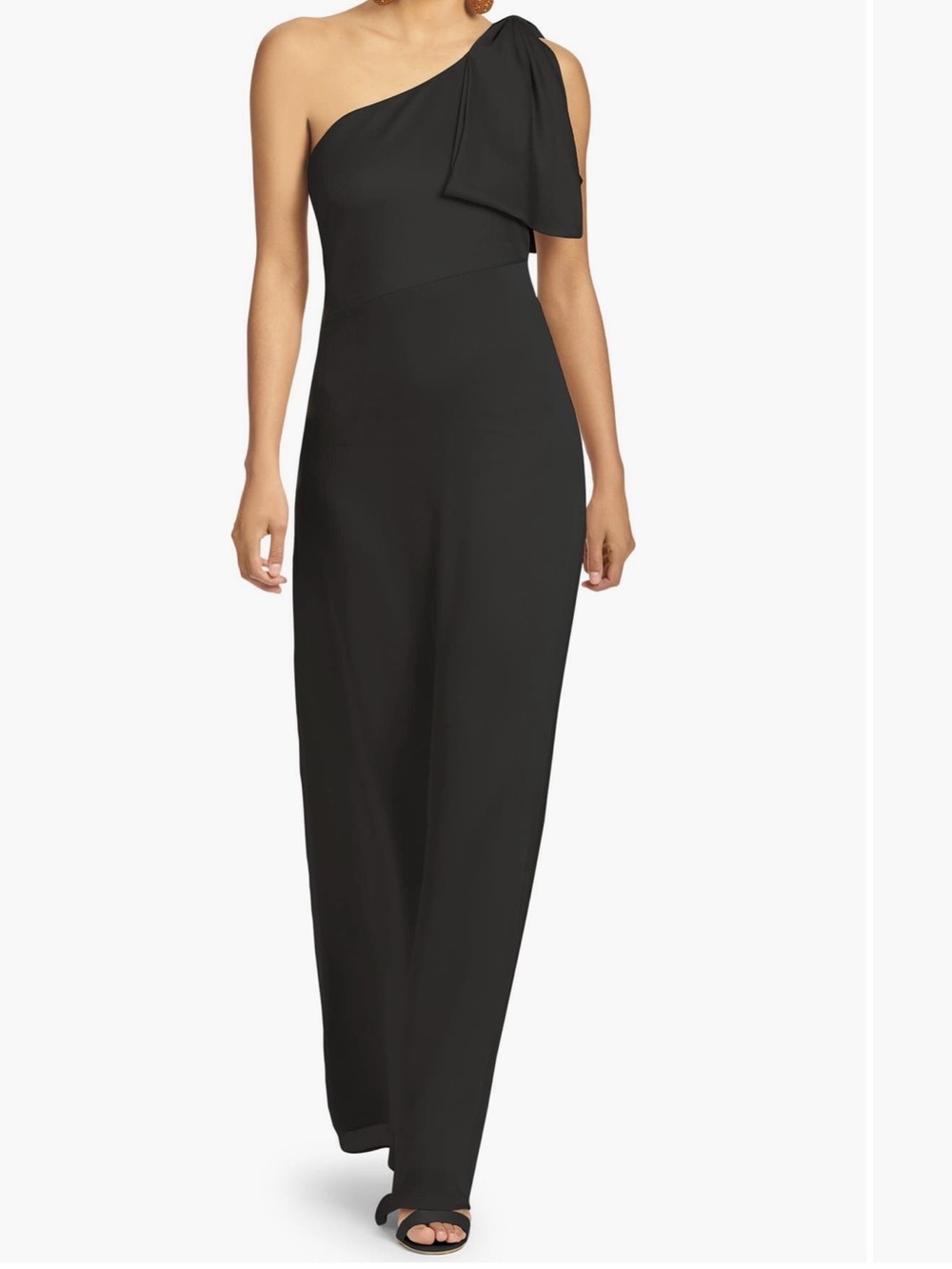 Sachin + Babi One-Shoulder Black Evening Gown